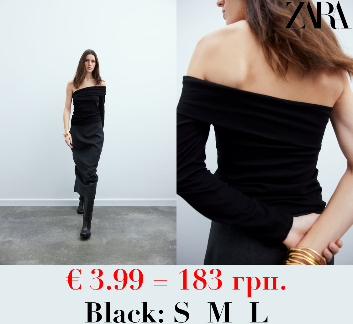DELICATE PLEATED OFF-THE-SHOULDER TOP