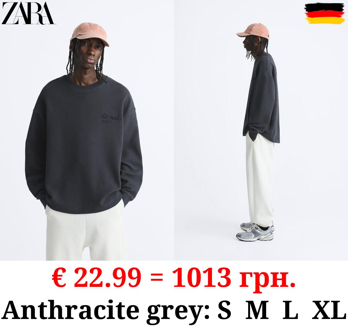 CHECK-TEXTURE SWEATSHIRT