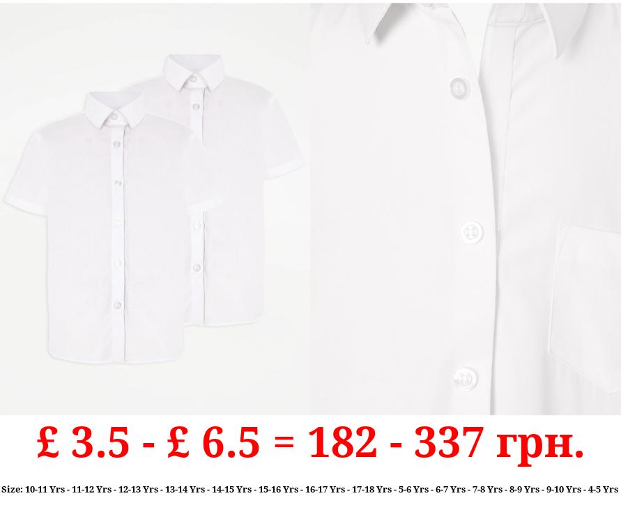 Easy On Girls White Short Sleeve School Shirt 2 Pack