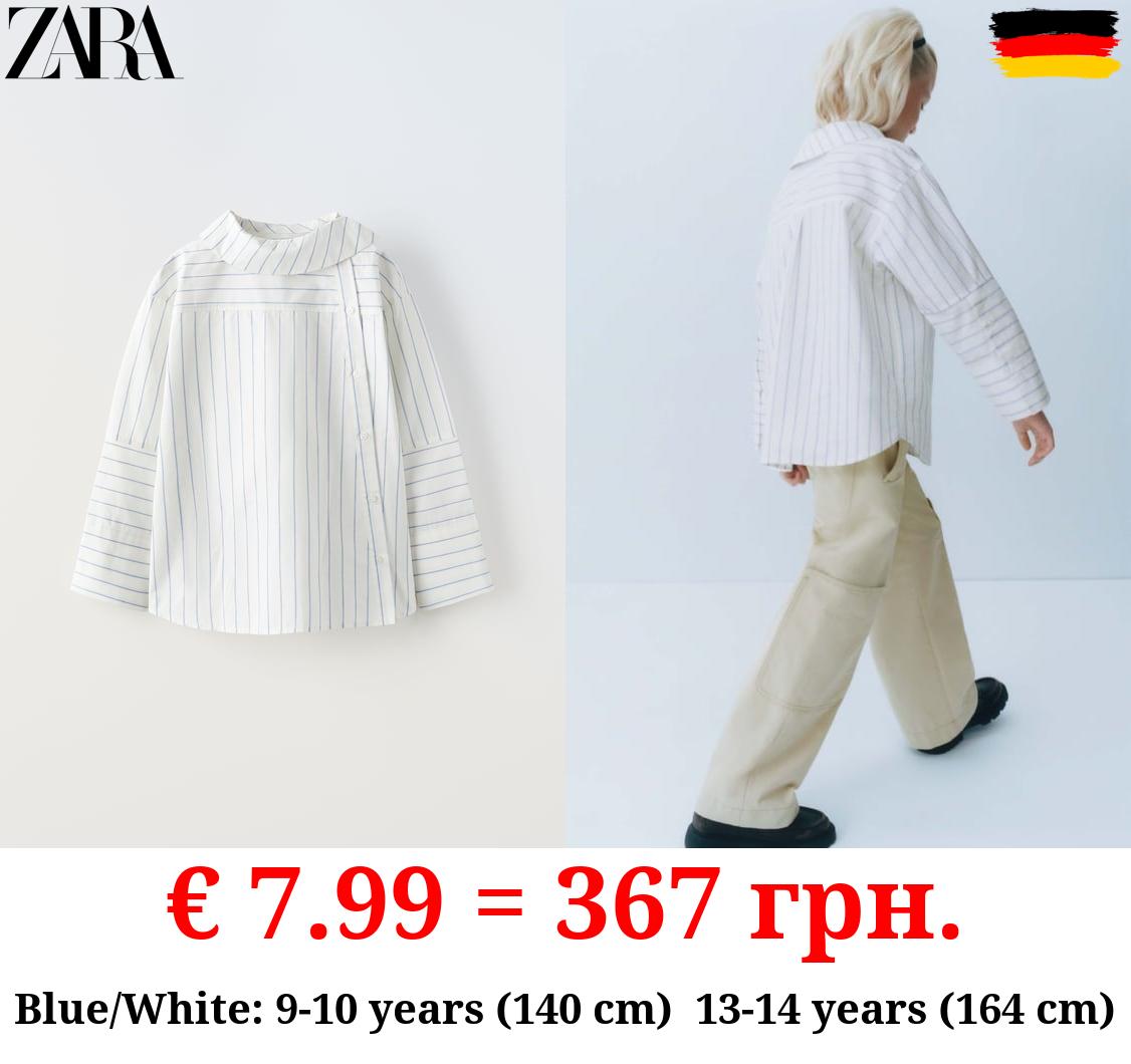 STRIPED SHIRT WITH COLLAR DETAIL