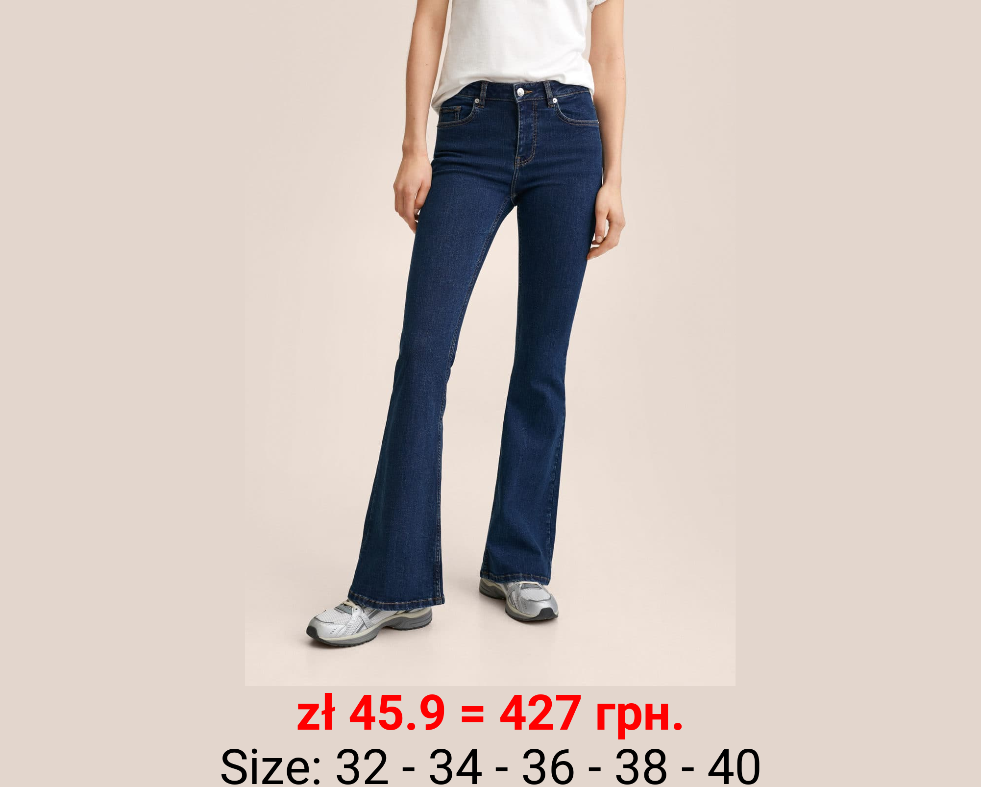 Jeans flare tiro medio