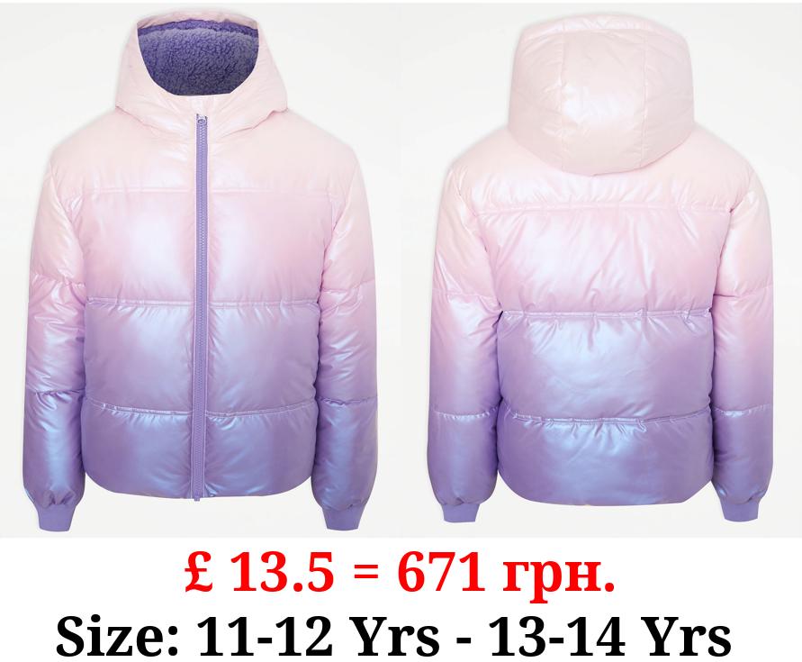 Lilac Ombre Padded Fleece Lined Coat
