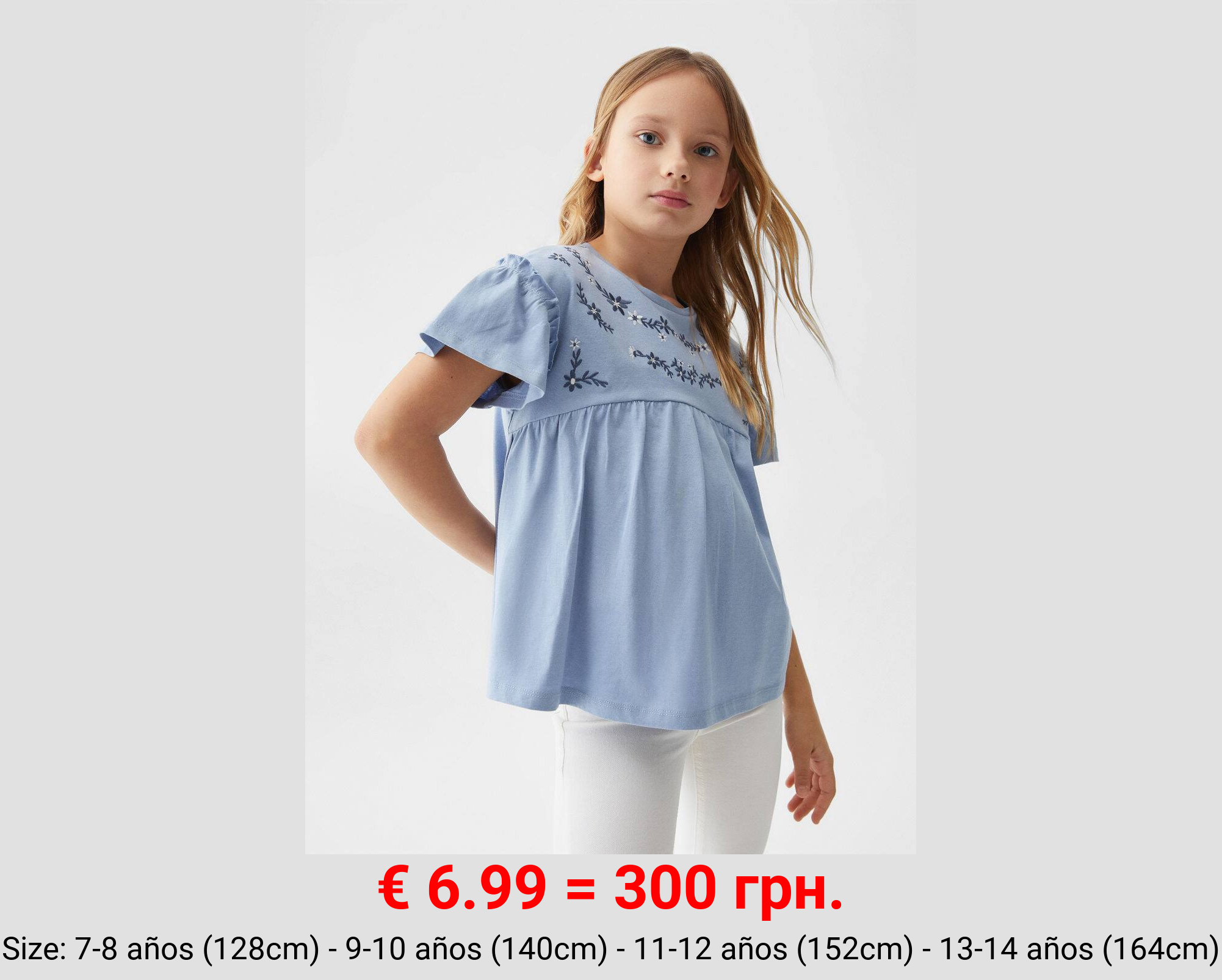 Camiseta flores bordadas
