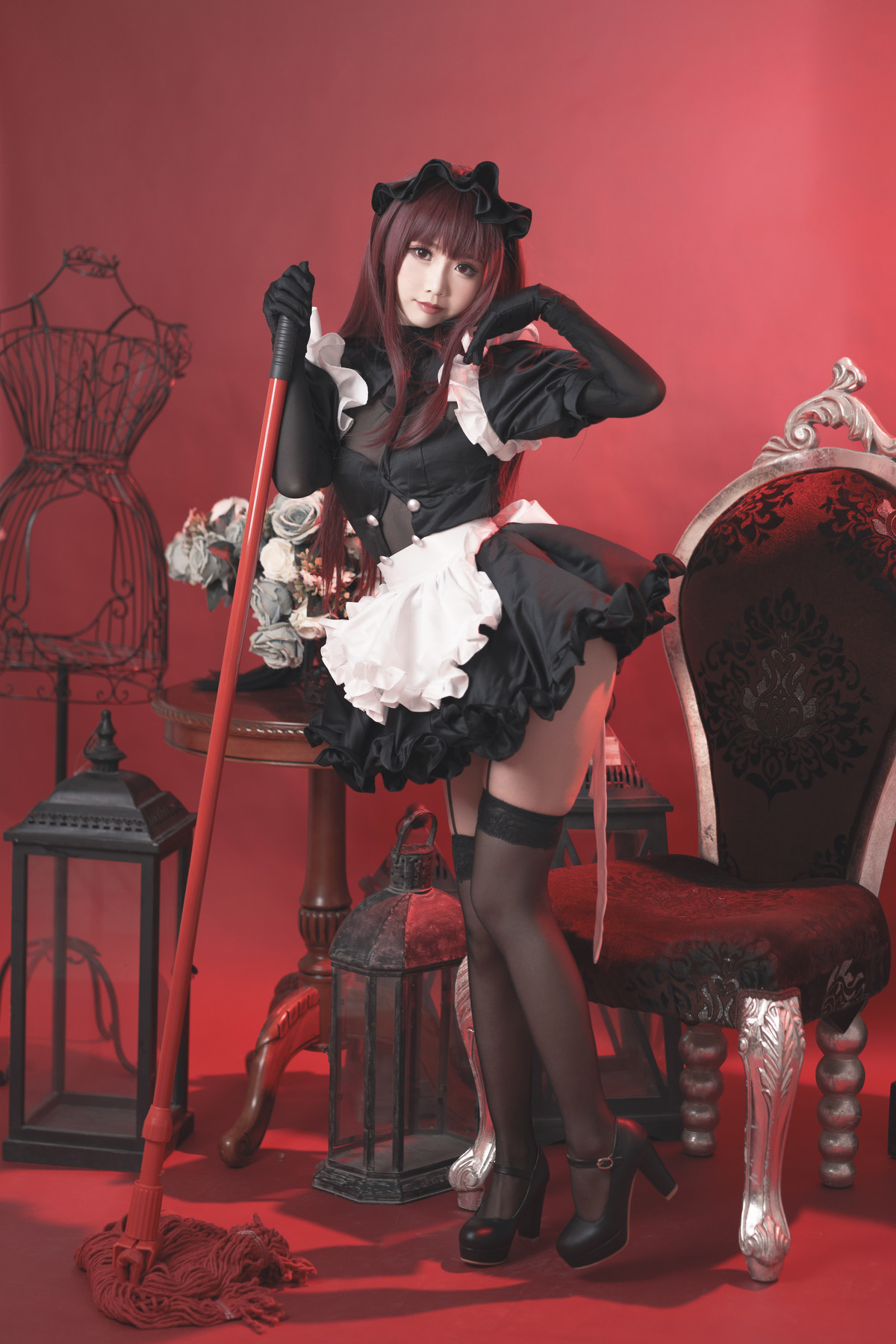 Cosplay 面饼仙儿 夕暮 斯卡哈女仆 23
