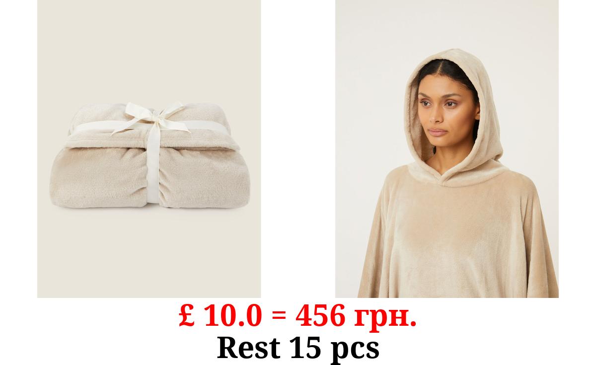 Cream Large Hooded Blanket