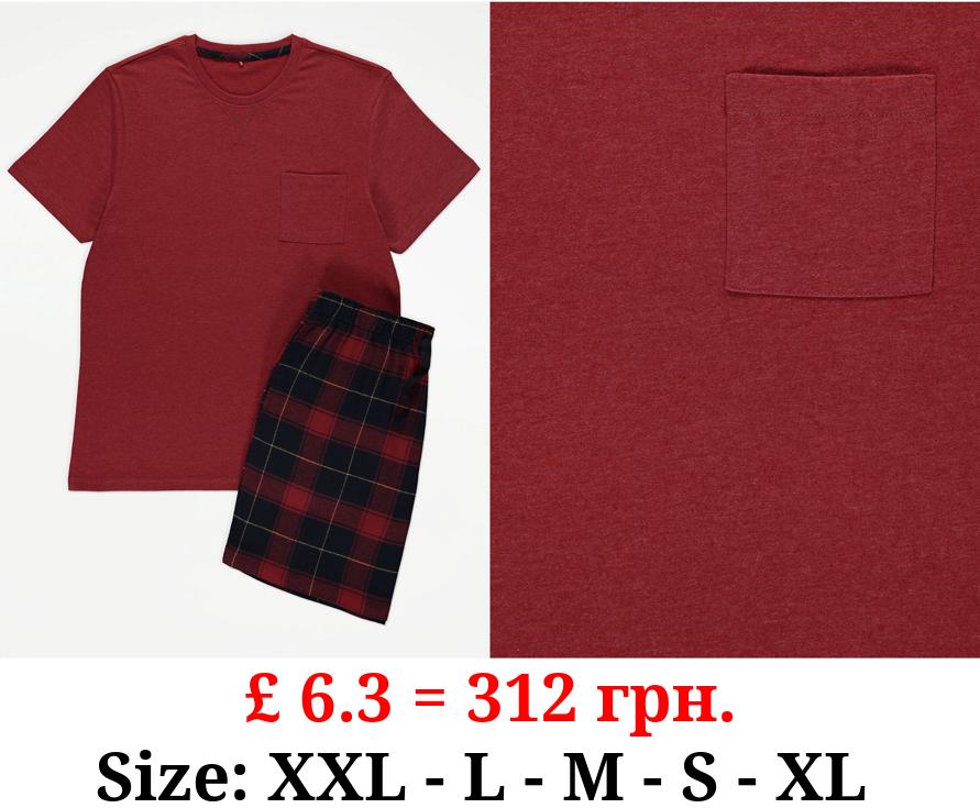 Red Checked Short Pyjamas Gift Set