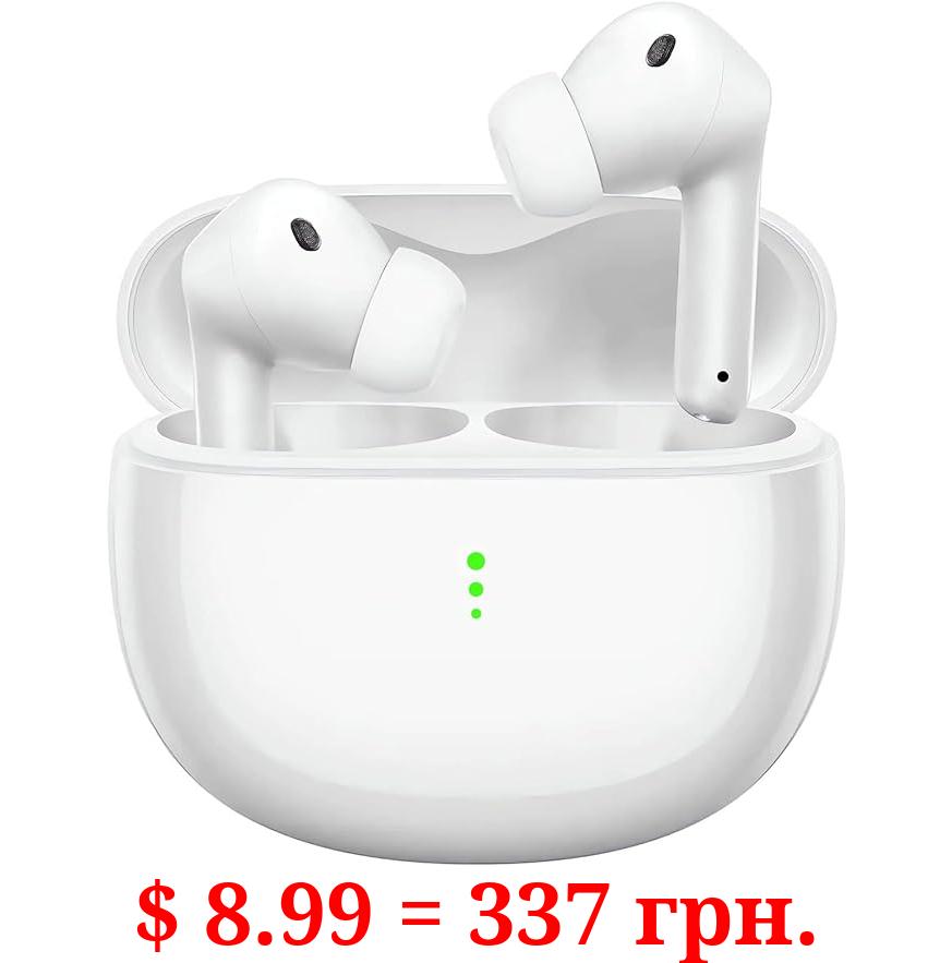 GVOVG Wireless Headphones, Bluetooth 5.3 Headphones with Active Noise, IPX7 Waterproof Stereo Sound Wireless Earbuds with Charging Case, Bluetooth Earbuds with Microphone for iOS/Android