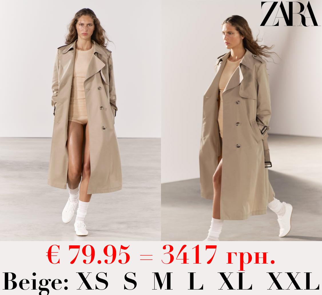 ZW COLLECTION TRENCH COAT WITH BELT