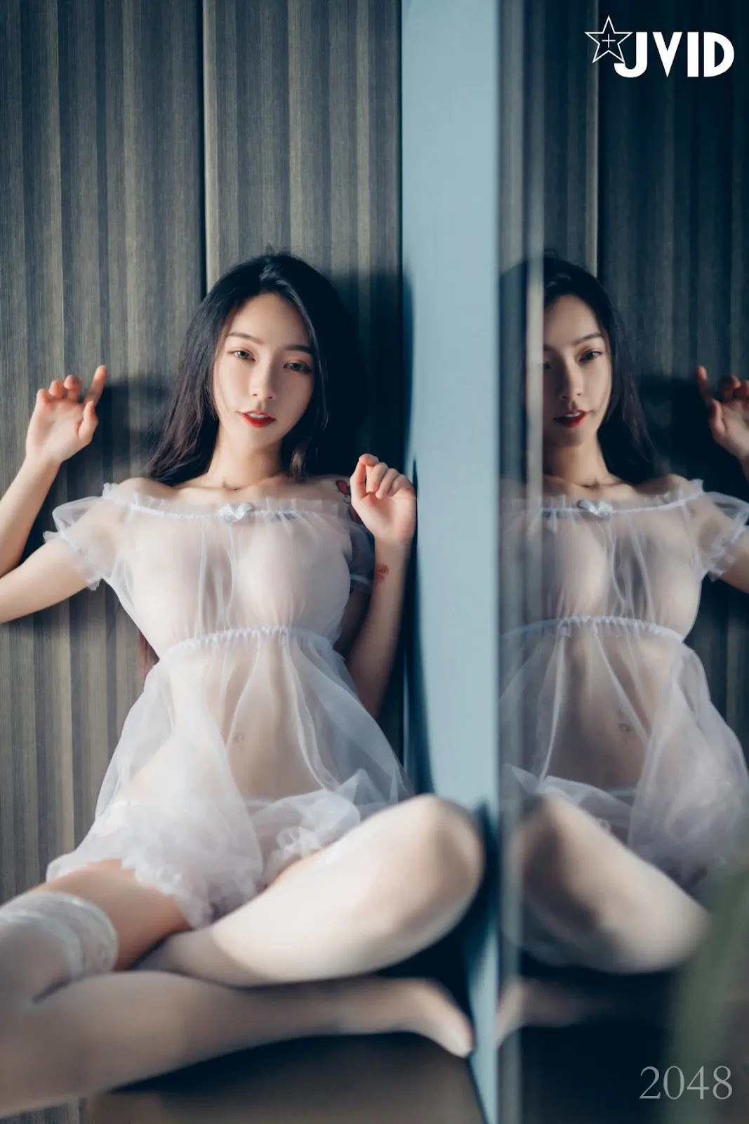 JVID精品 韩国女神飄飄 黑 超猛激凸遮不住 白 透透睡衣 不管怎樣的飄飄都好正啊!! Vol.02 23