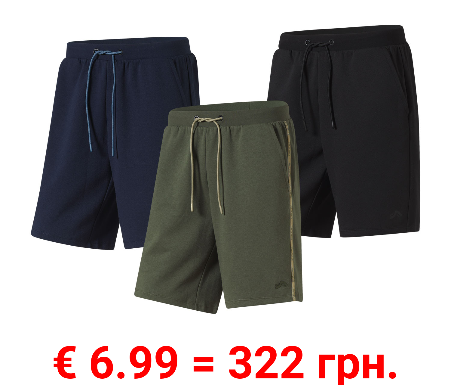 CRIVIT Herren Sweatshorts Double Knit, mit HeiQ Mint Technologie