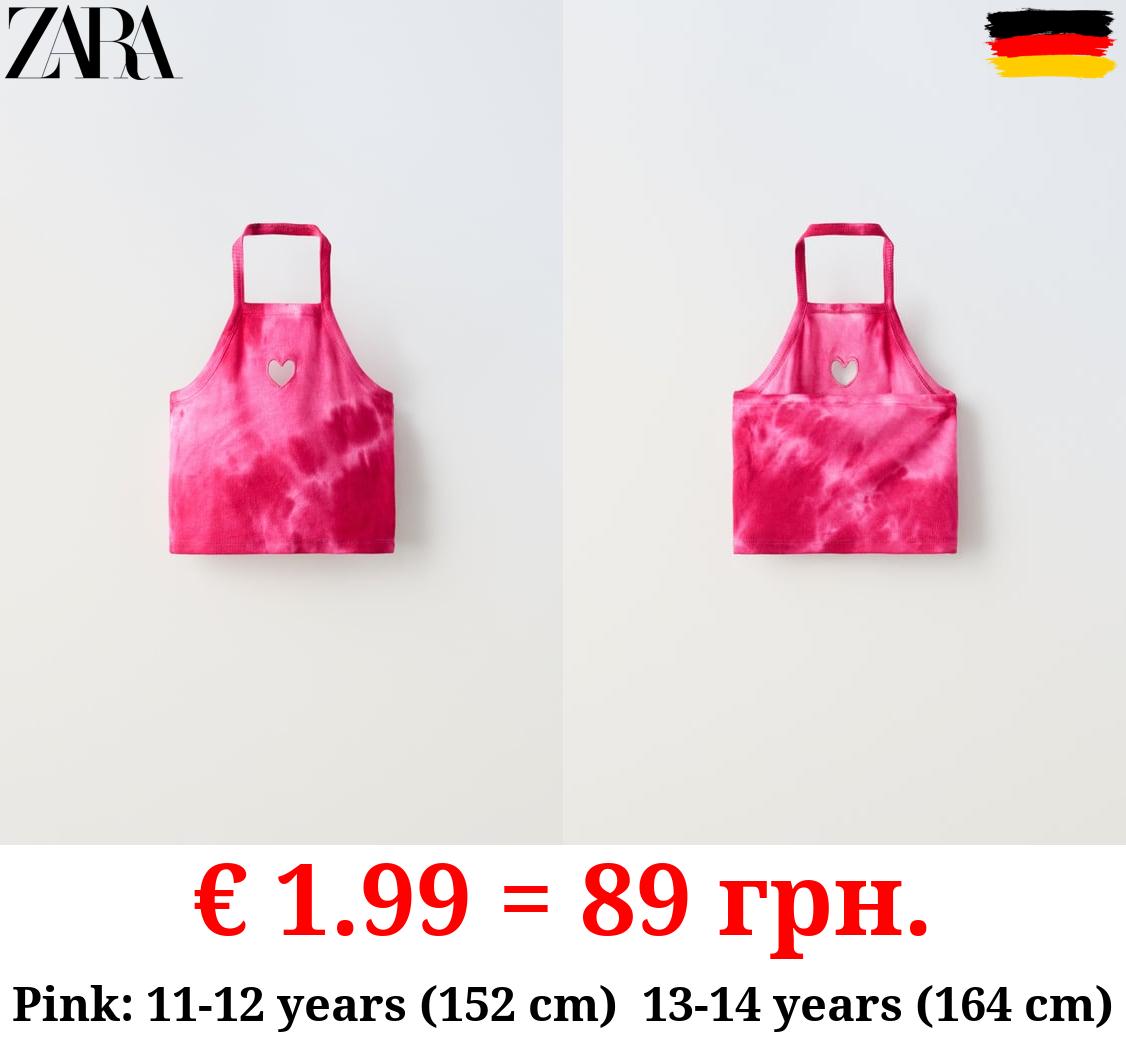 TIE-DYE TOP WITH CUT-OUT DETAIL