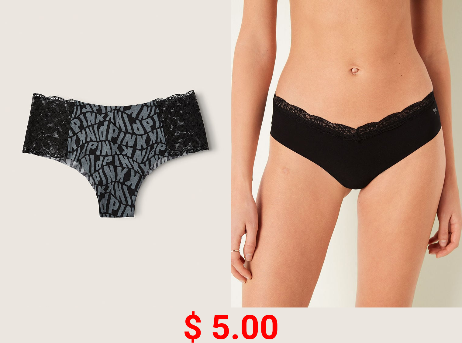 Lace Trim Cheekster Underwear