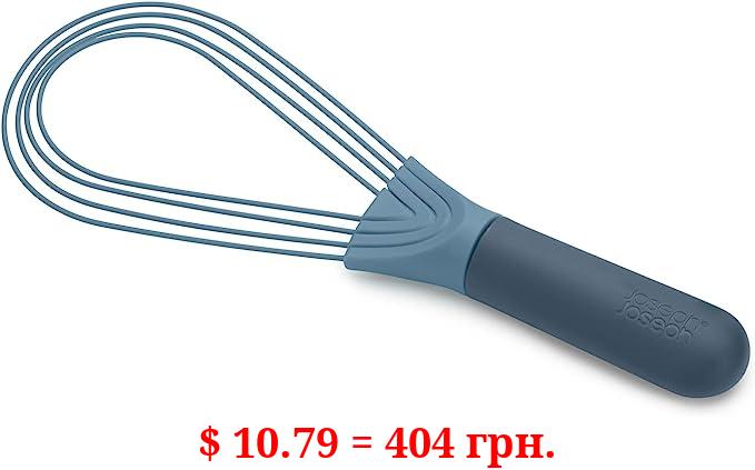 Joseph Joseph 981000 Twist Whisk 2-In-1 Collapsible Balloon and Flat Whisk Silicone Coated Steel Wire, Sky
