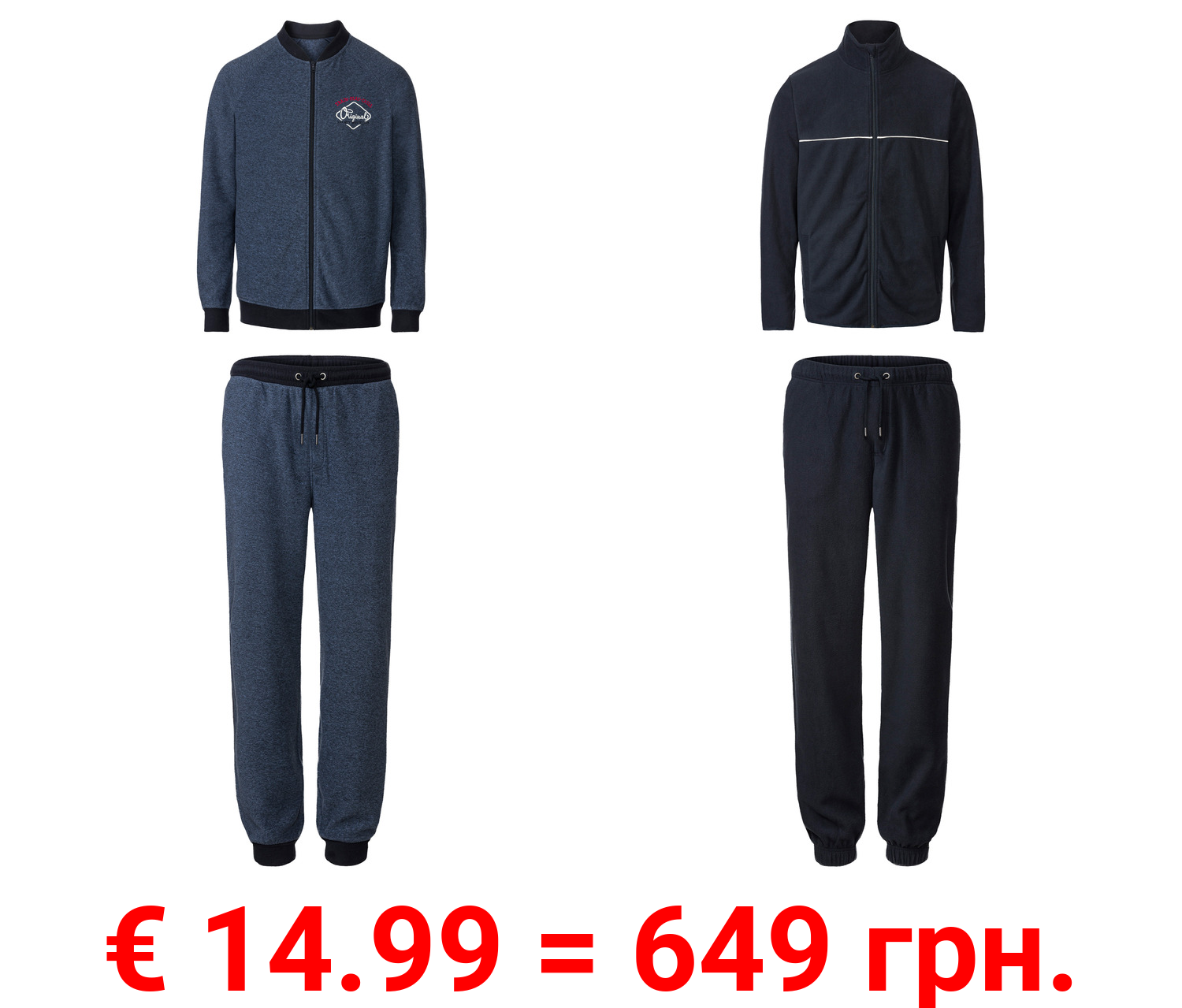 LIVERGY® Herren Fleece-Hausanzug mit Gummizugbund