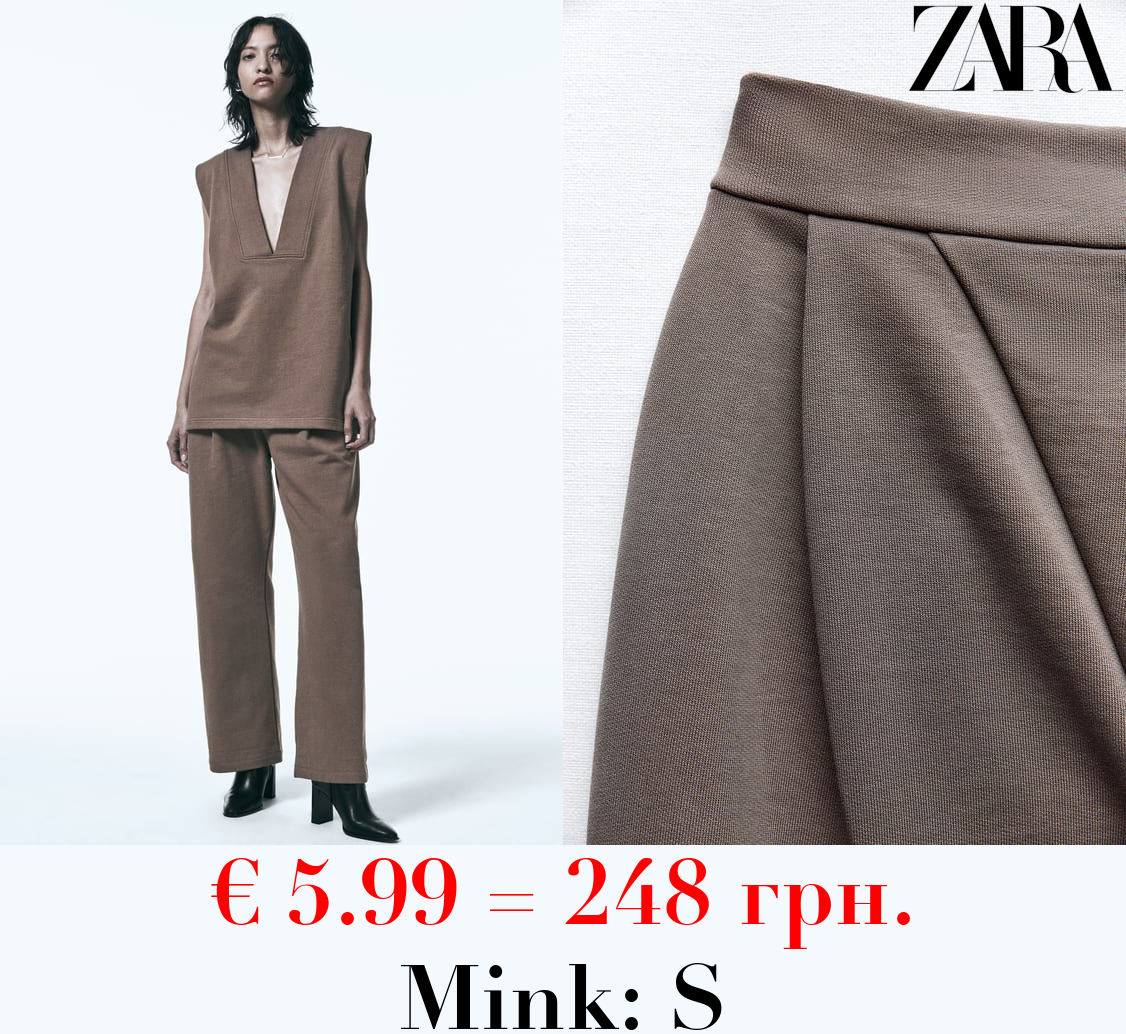 DARTED COTTON TROUSERS