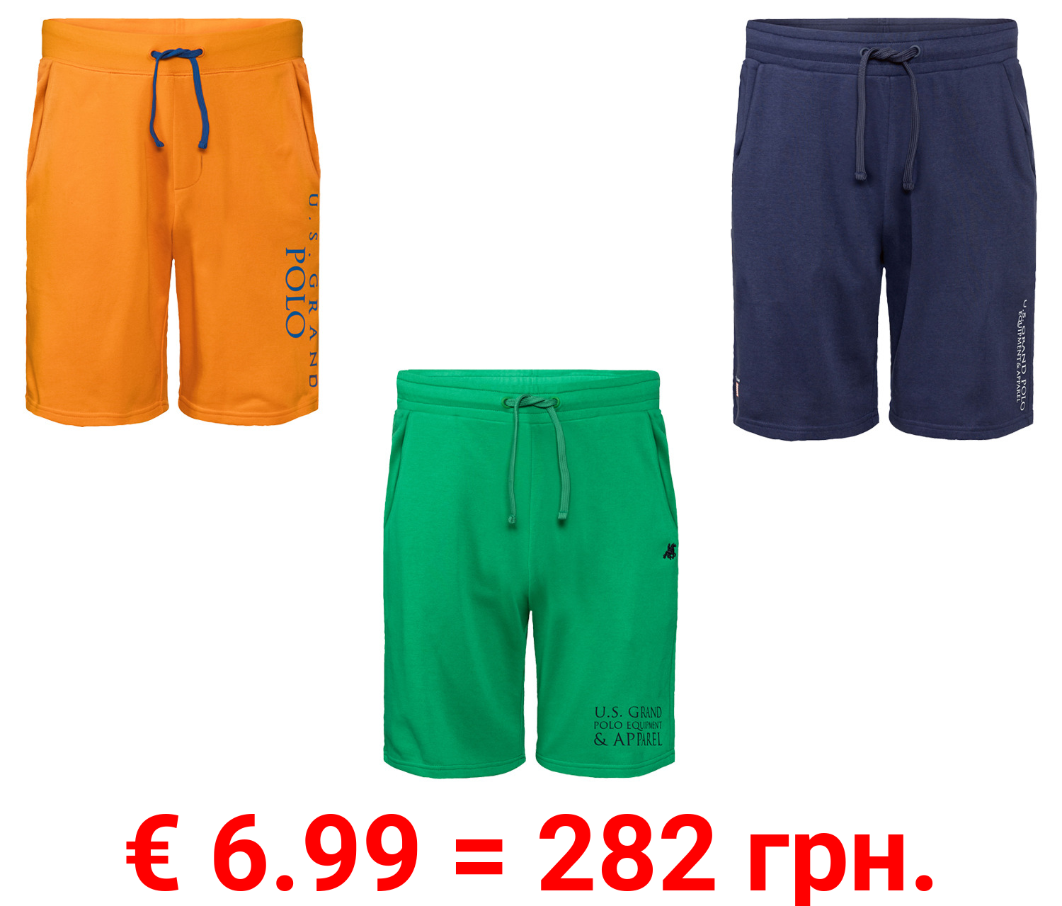 LIVERGY® x Grand Polo Herren Sweatshorts mit Baumwolle