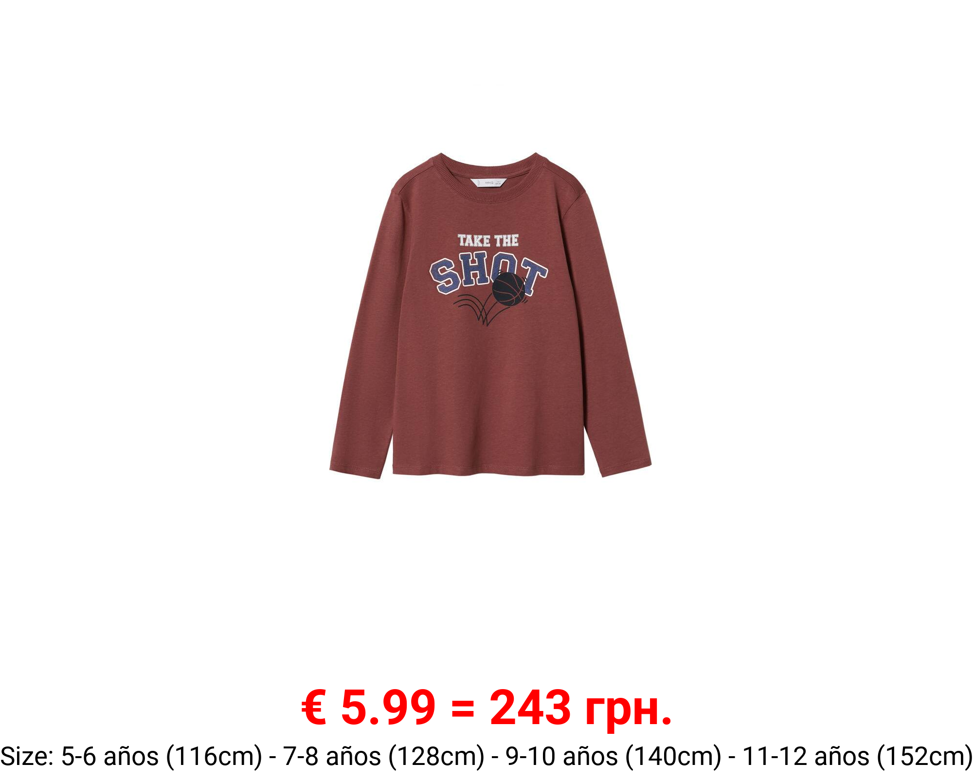 Camiseta manga larga estampada