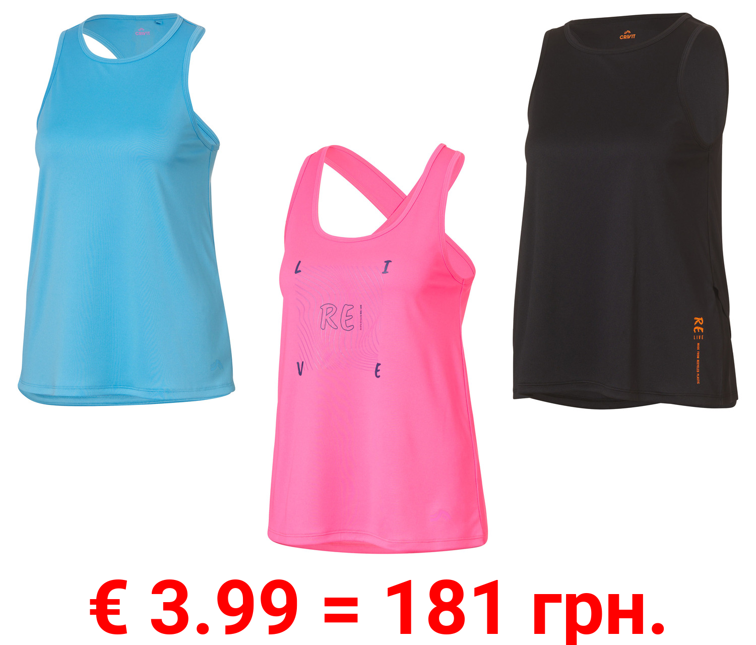 CRIVIT Damen Funktionstop, feuchtigkeitsableitend