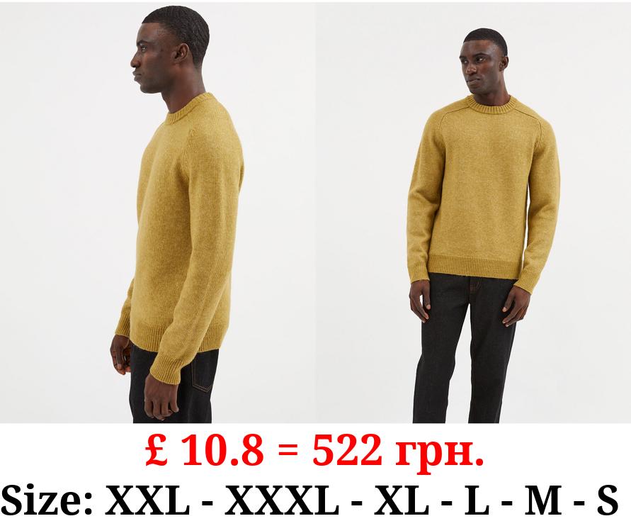 Mustard Wool Blend Crew Neck Jumper