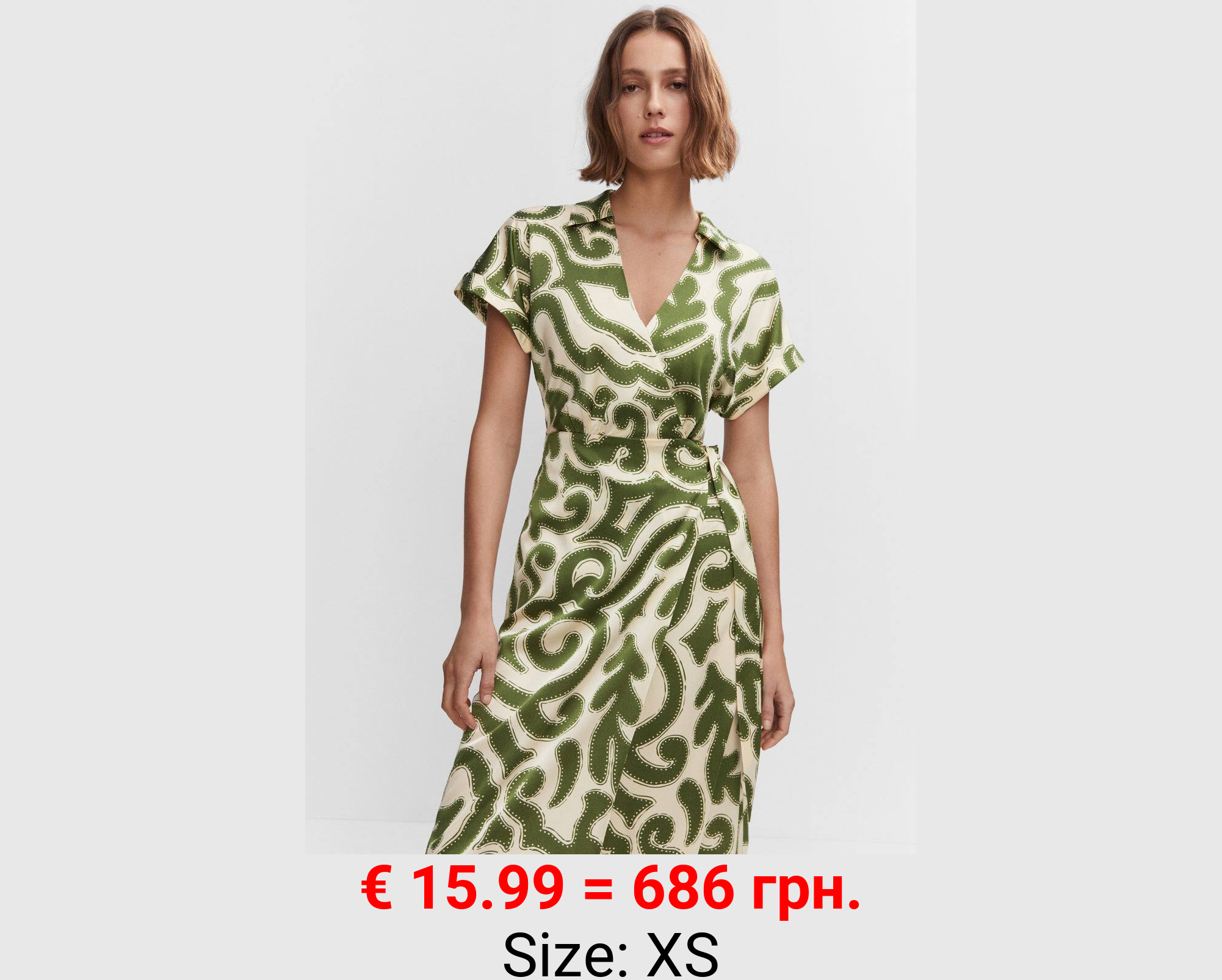 Vestido cruzado estampado