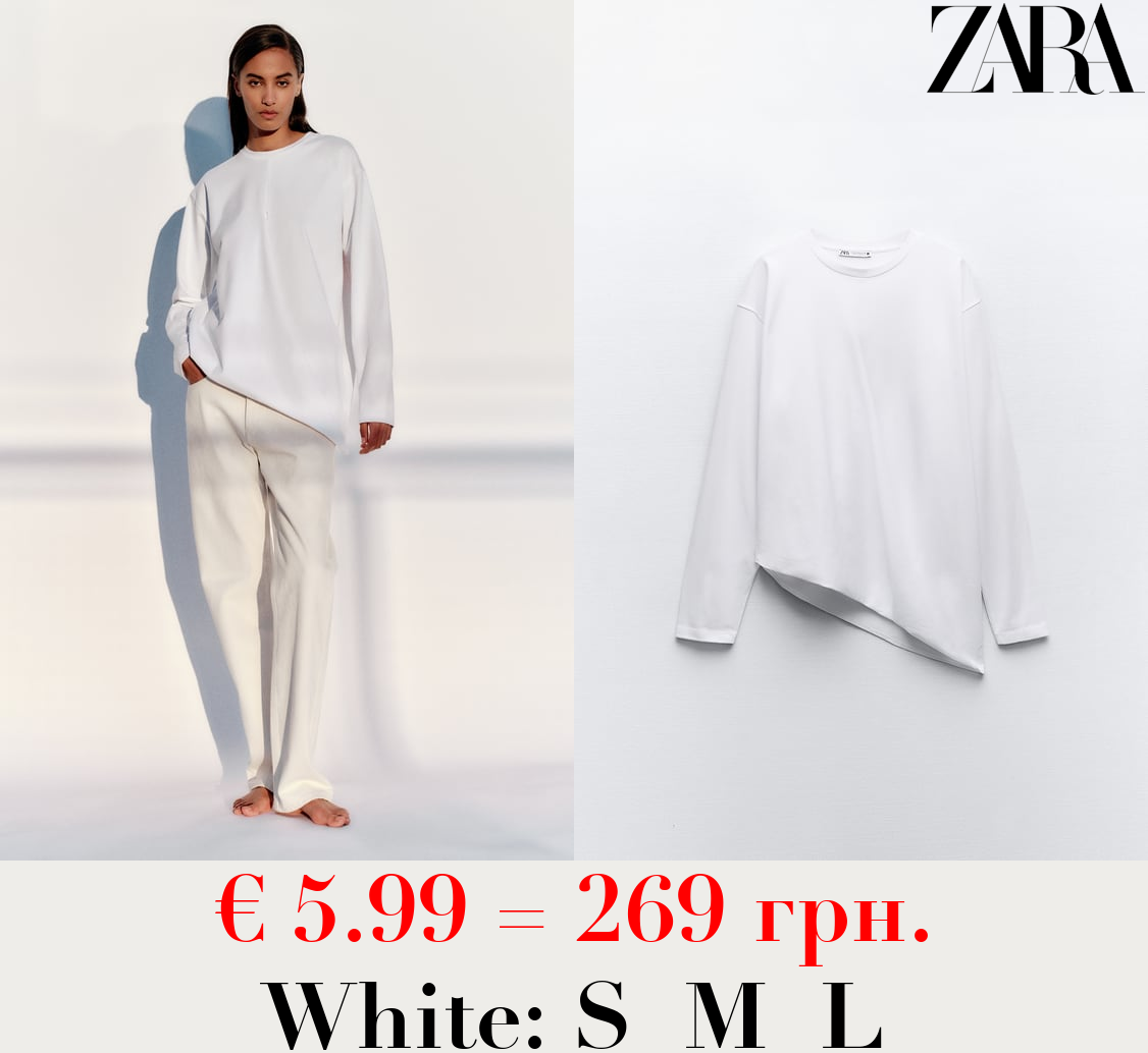 ASYMMETRIC DRAPED T-SHIRT