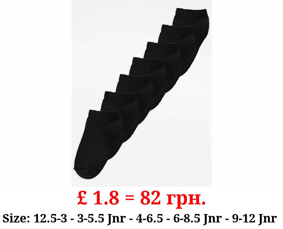 Black Trainer Socks 7 Pack