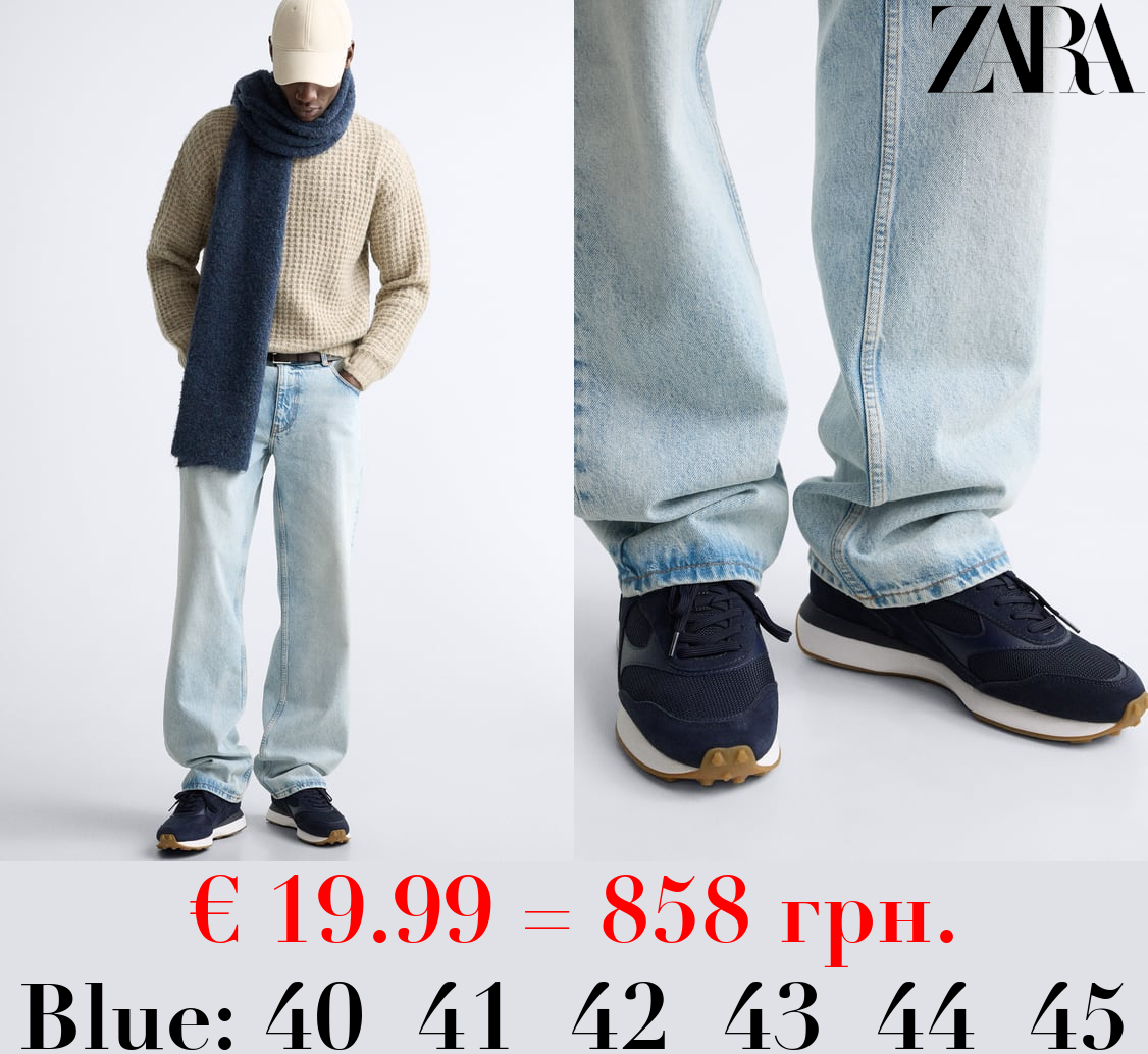 RETRO LEATHER RUNNING SNEAKERS