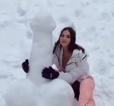 Una polla con la nieve