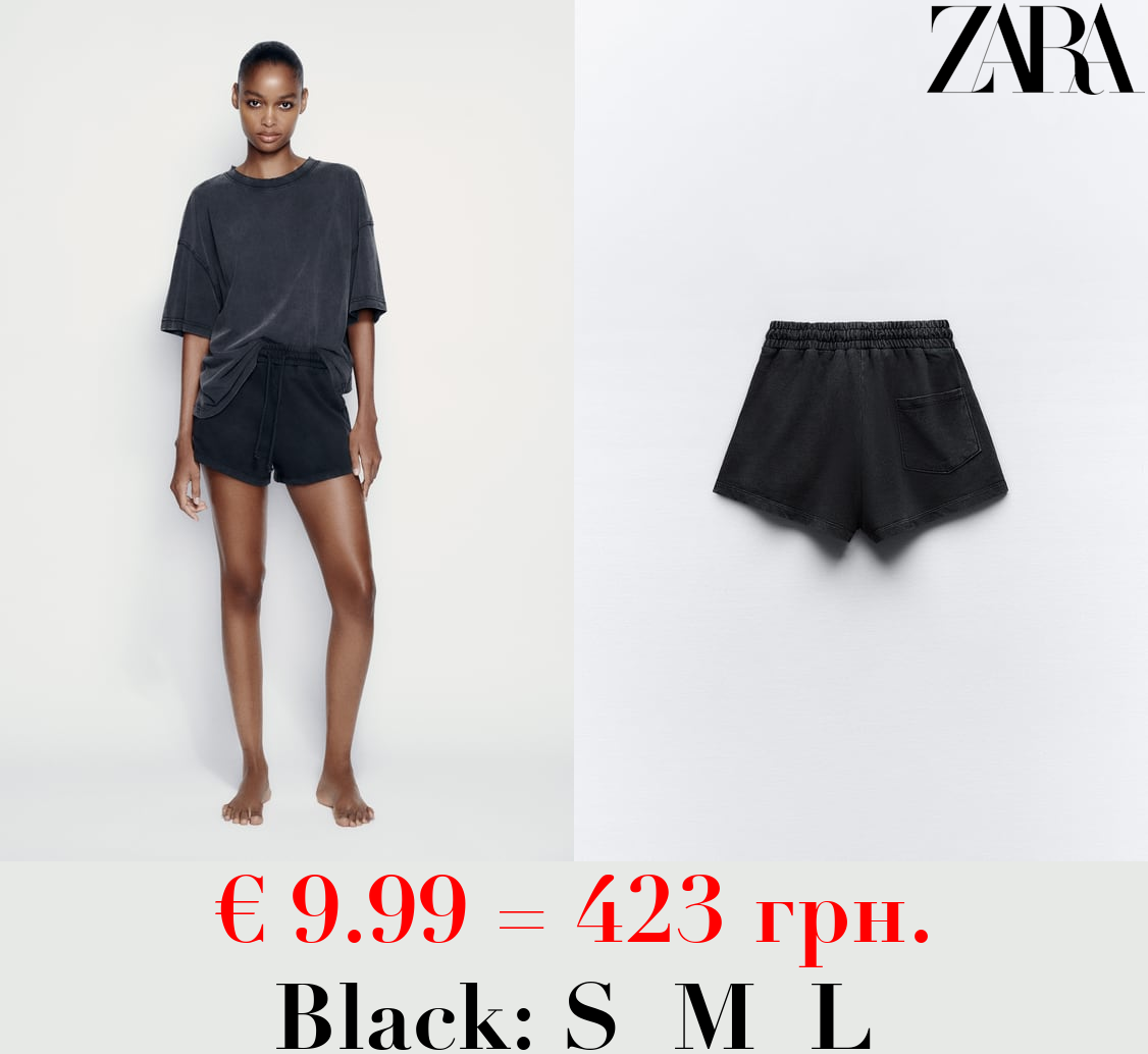 FADED-EFFECT PLUSH SHORTS