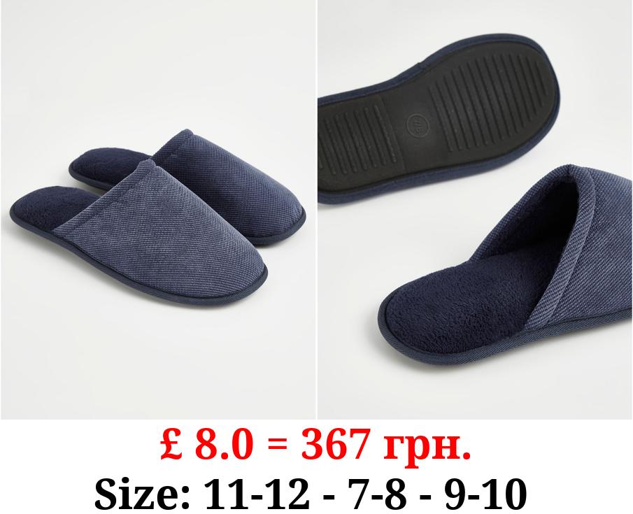 Navy Mule Slippers