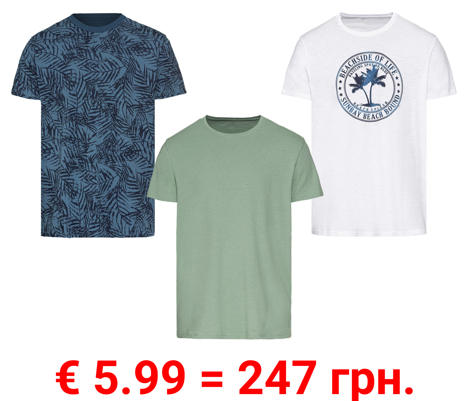 LIVERGY® Herren T-Shirt aus reiner Baumwolle