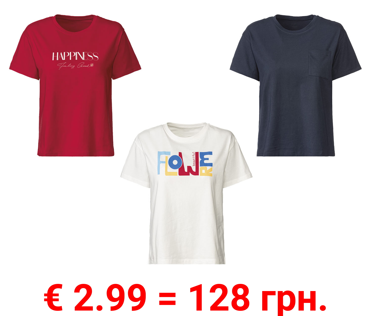 esmara® Damen T-Shirt aus reiner Baumwolle