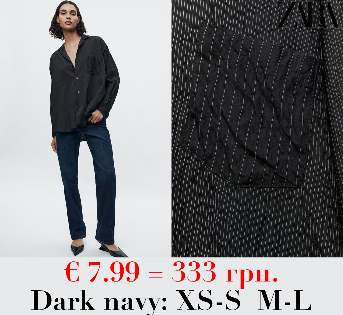 ZW COLLECTION STRIPED CREASED SHIRT