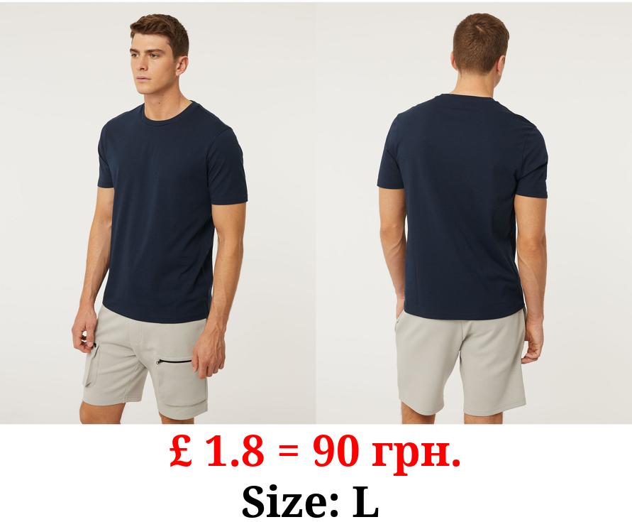 Navy Crew Neck Jersey T-Shirt