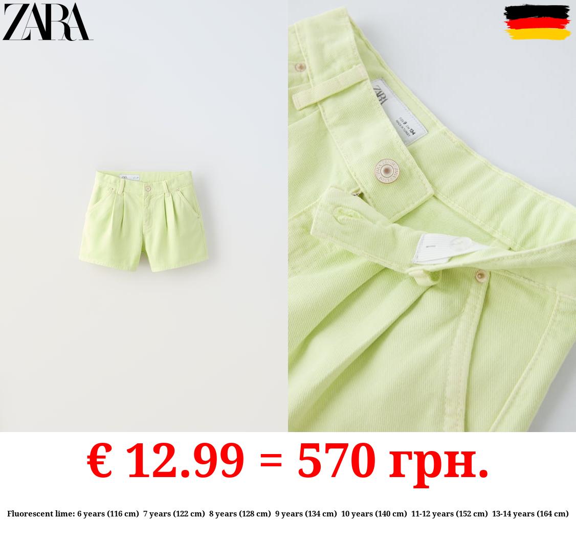 DENIM BERMUDA SHORTS WITH DARTS