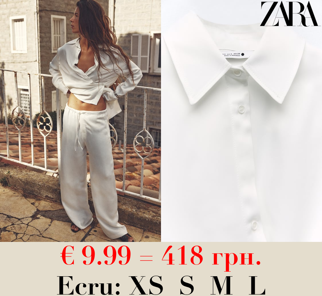 MINIMALIST SATIN CROSSOVER SHIRT