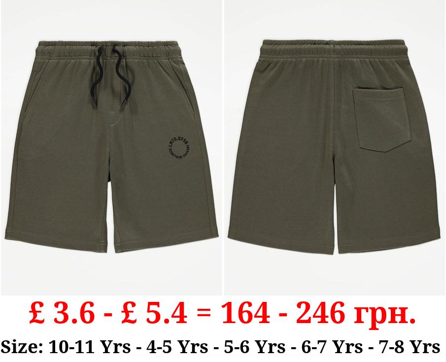 Khaki Limited Division Slogan Shorts