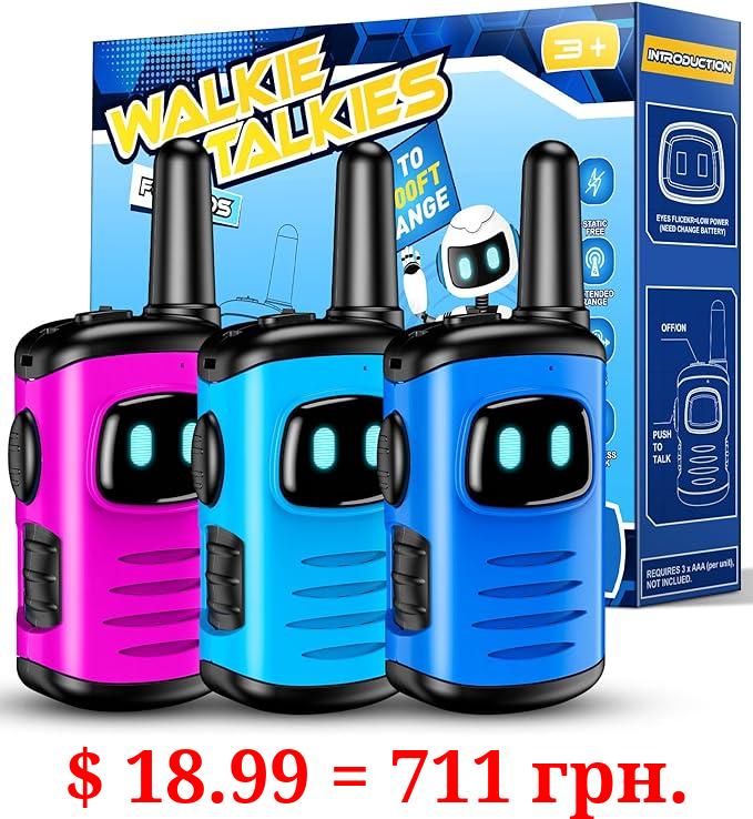 Kids Walkie Talkies Toys for Boys: DASTION-99 Mini Robots Walkies Talkies Christmas Birthday Gifts for 3 4 5 6 Year Old Boys Girls Toys for 3-6 Year Old Boy Girl Stocking Stuffers for Kids 3 Pack