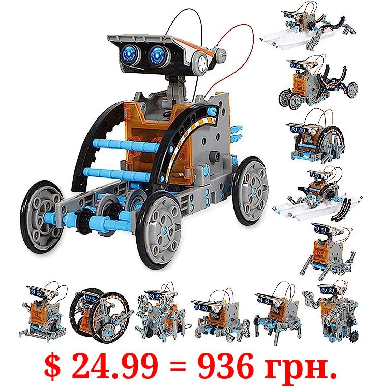 Sillbird STEM 12-in-1 Education Solar Robot Toys -190 Pieces DIY Building Science Experiment Kit for Kids Aged 8-10 and Older,Solar Powered by The Sun