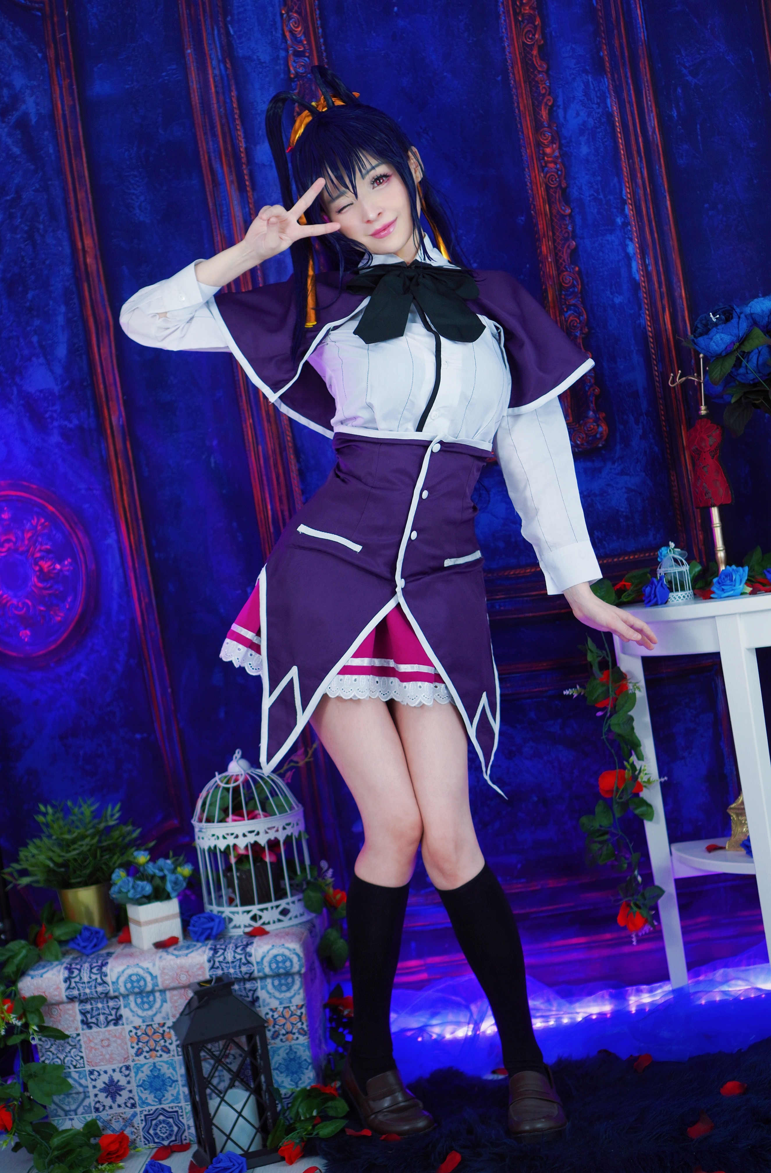 Hidori Rose - Akeno Himejima black devil bikini uniform cosplay 6