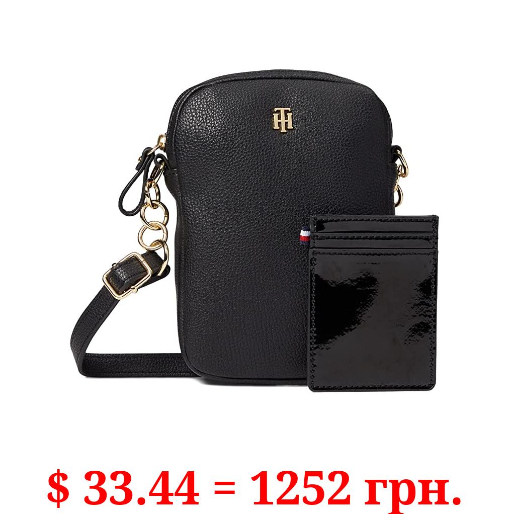 Tommy Hilfiger Phone Crossbody Top Zip Phone Crossbody with Card Case Pebble PVC