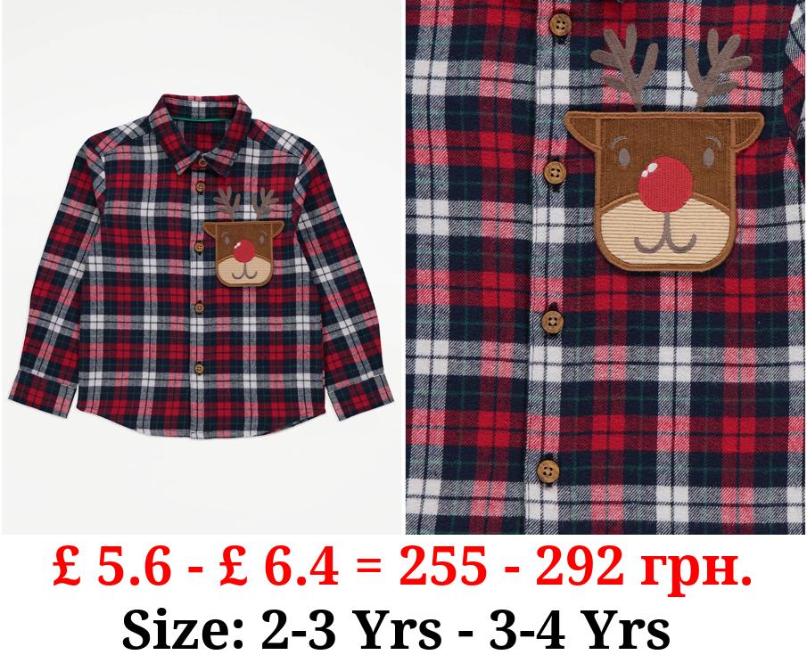 Red Reindeer Checked Shirt