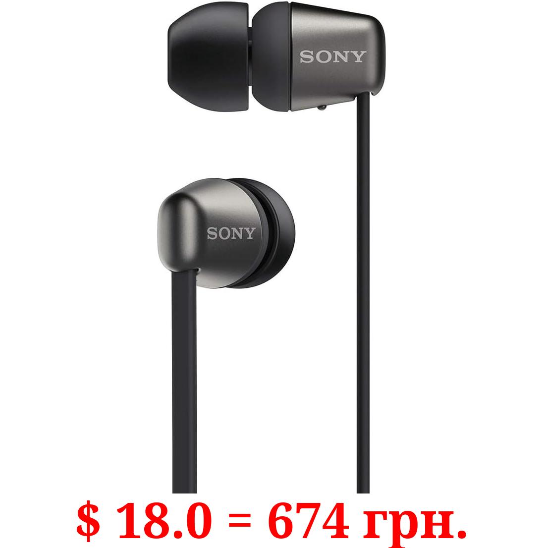 Sony Wireless in-Ear Headset/Headphones with Mic for Phone Call, Black (WI-C310/B)