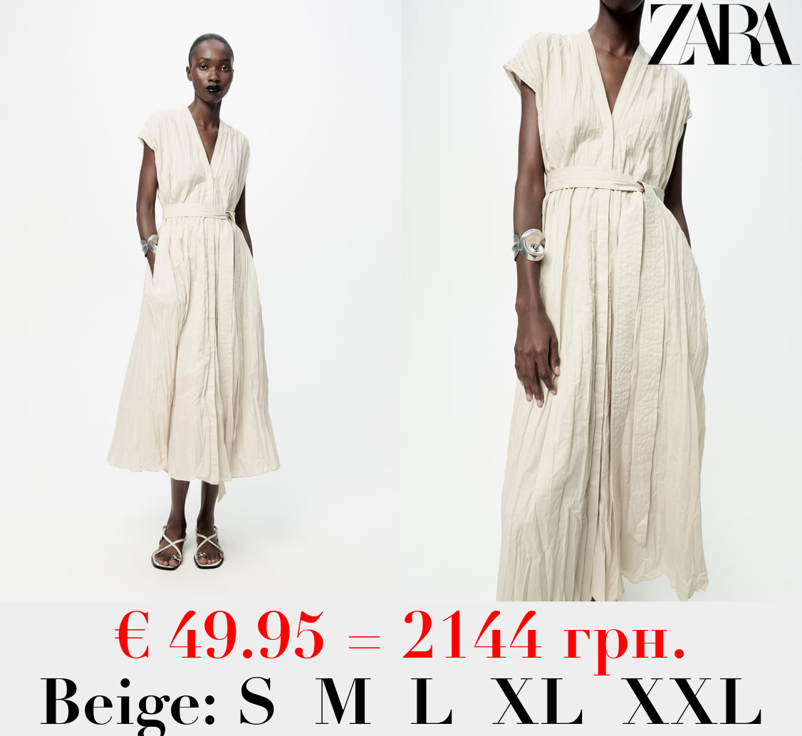 ZW COLLECTION CREASED DRESS WITH BELT
