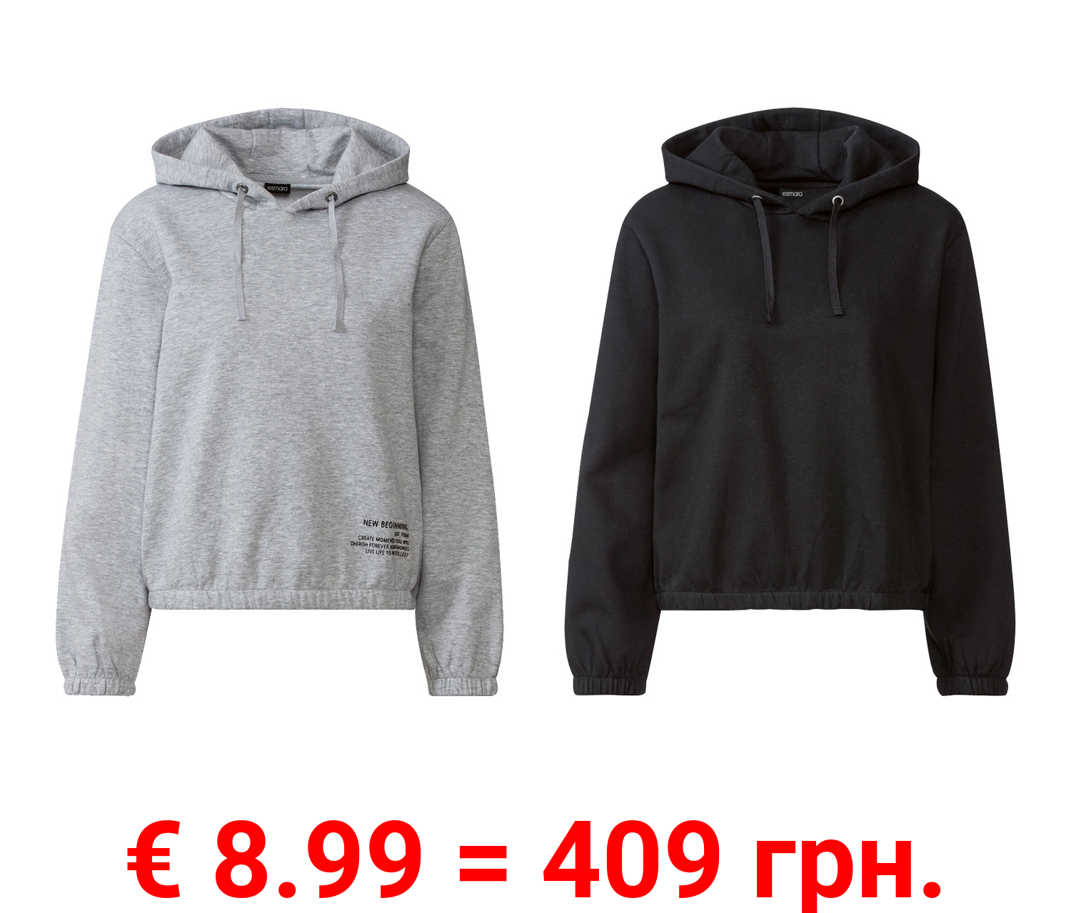 esmara® Damen Sweatpullover mit Kapuze