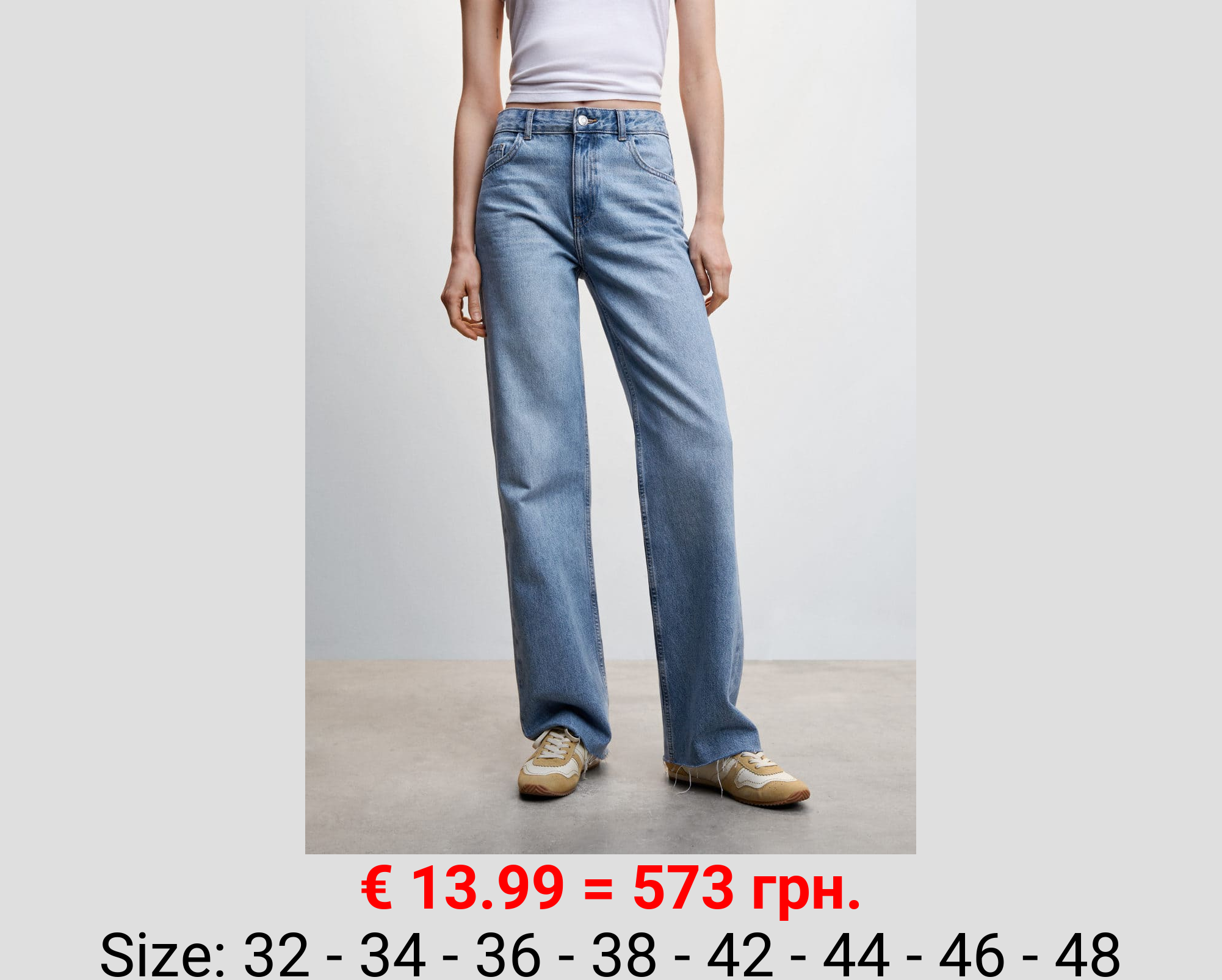 Jeans wideleg tiro medio