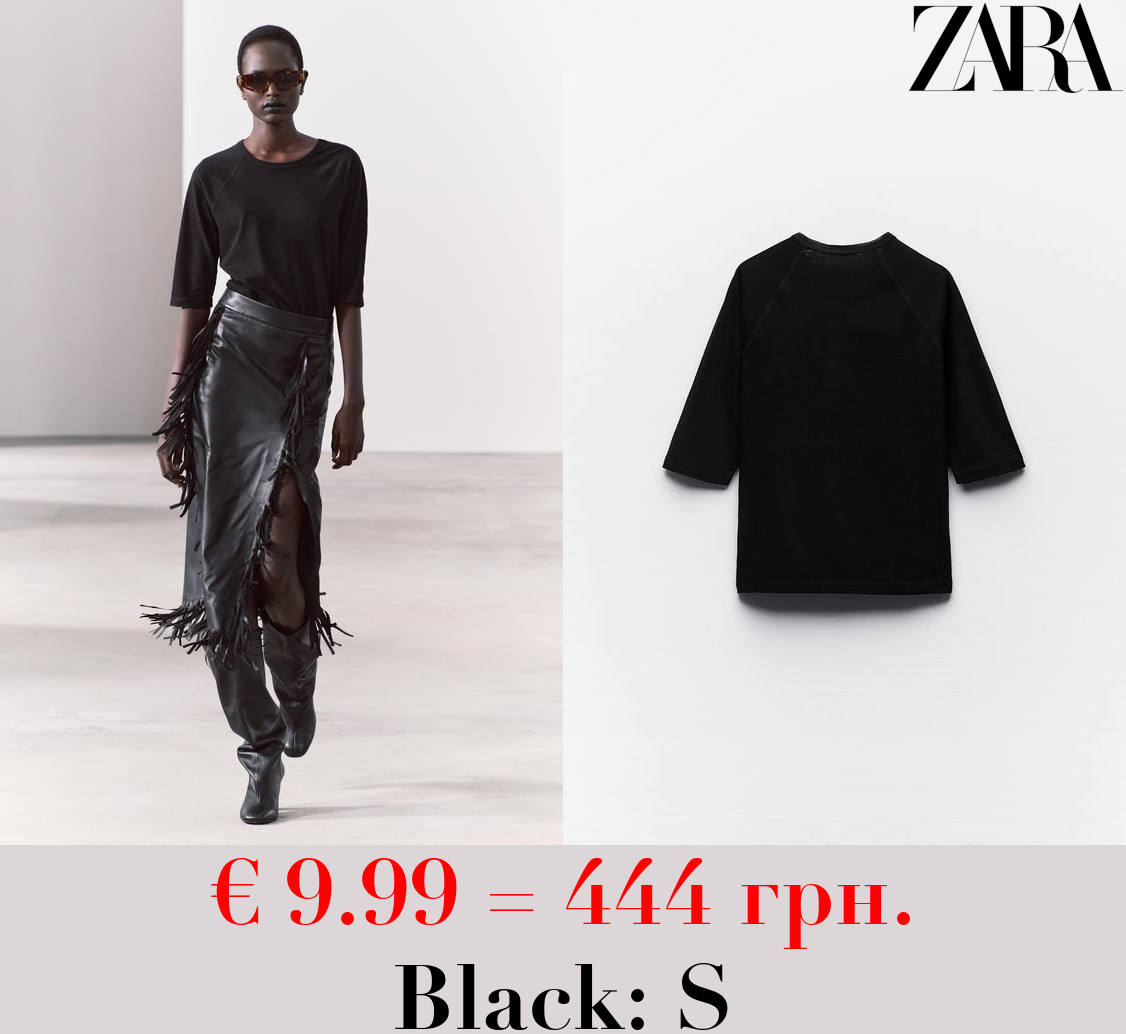 COTTON AND LINEN BLEND T-SHIRT