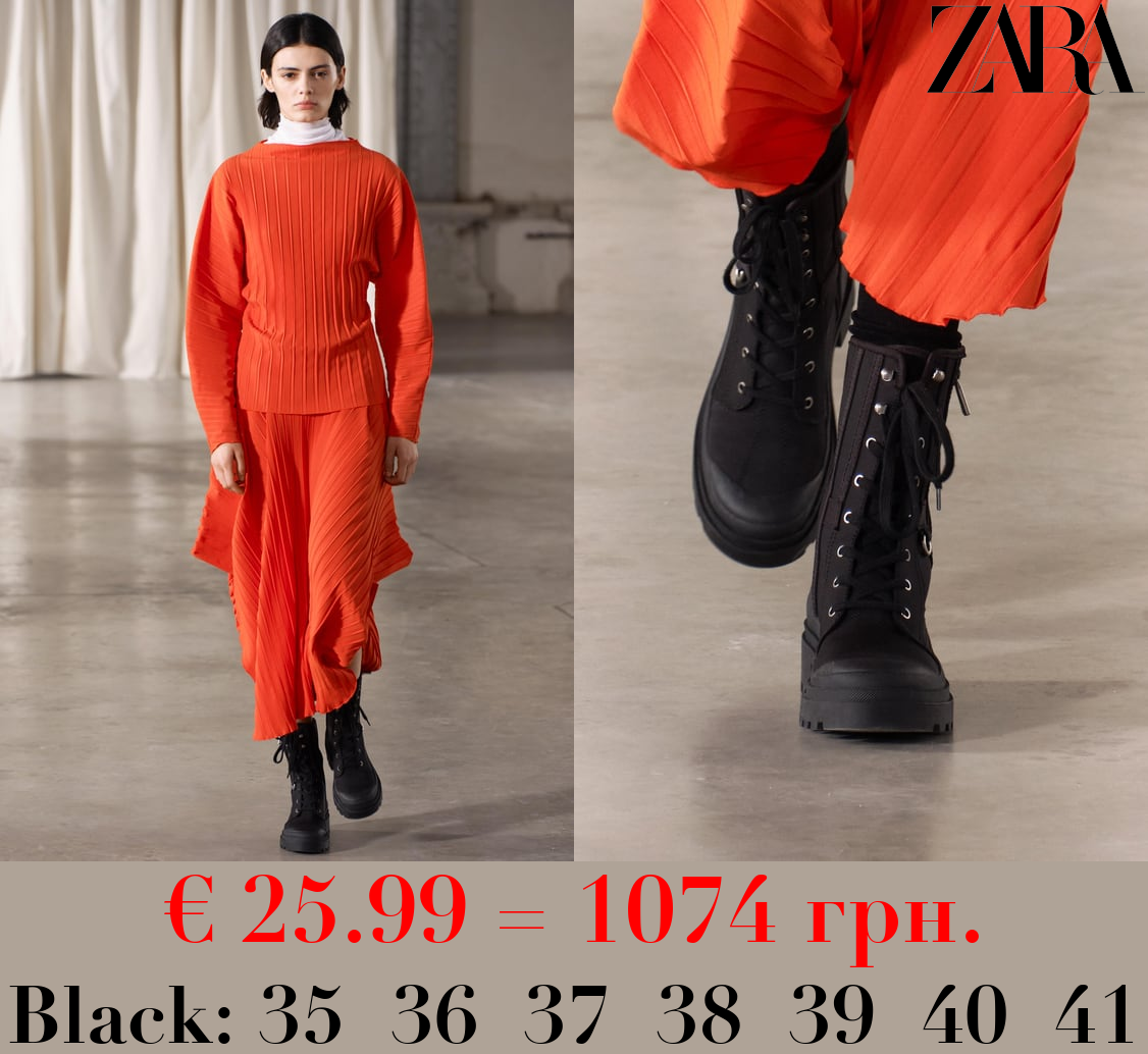 FABRIC ANKLE BOOTS WITH ZIP