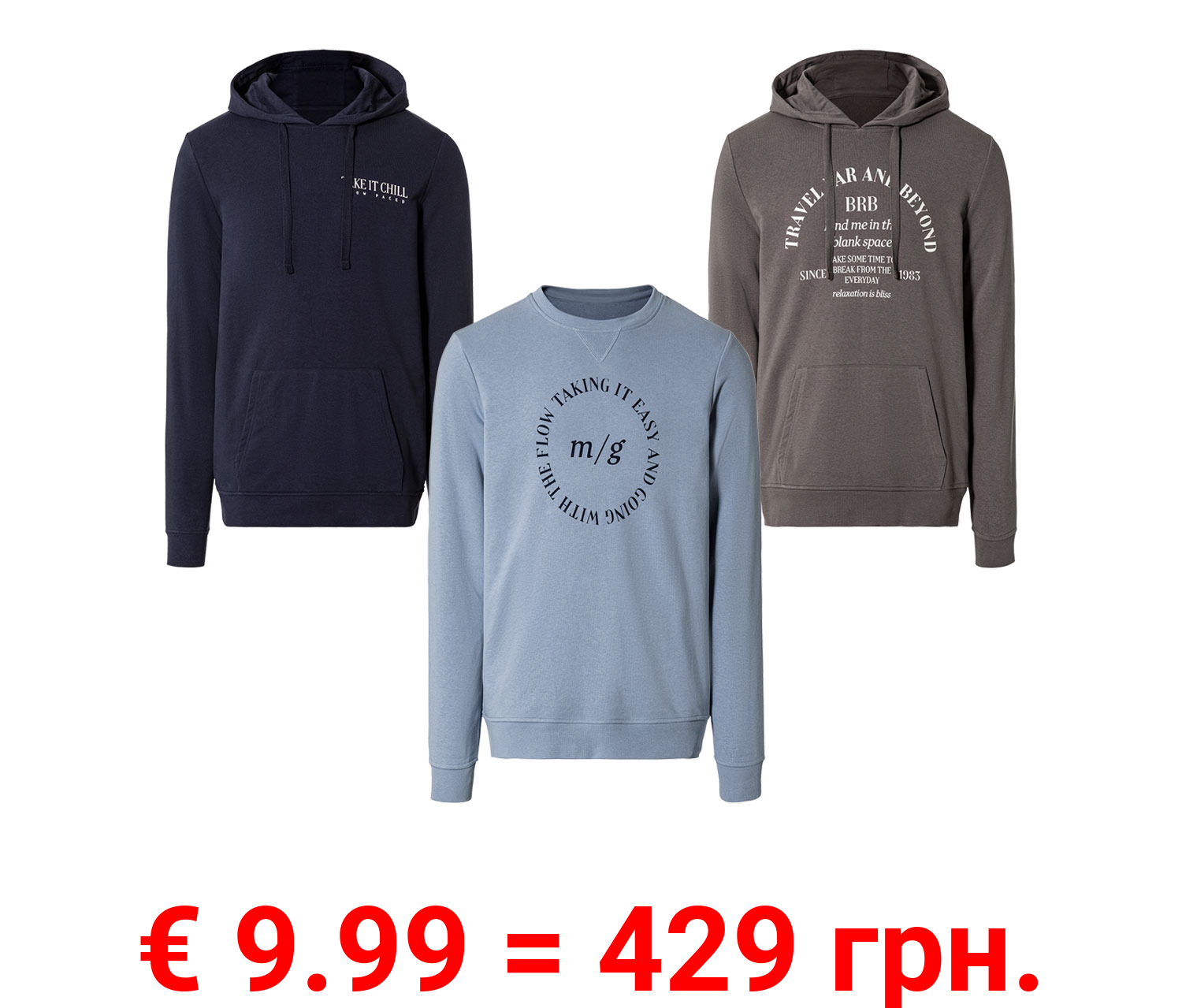 LIVERGY® Herren Sweatpullover mit hohem Bio-Baumwollanteil
