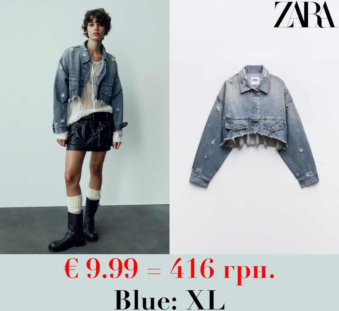 TRF DENIM CROPPED JACKET